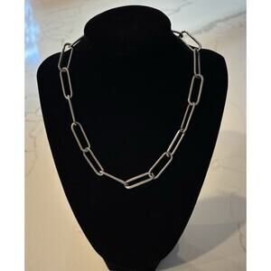 Melinda Maria Silver Paperclip Chain Necklace